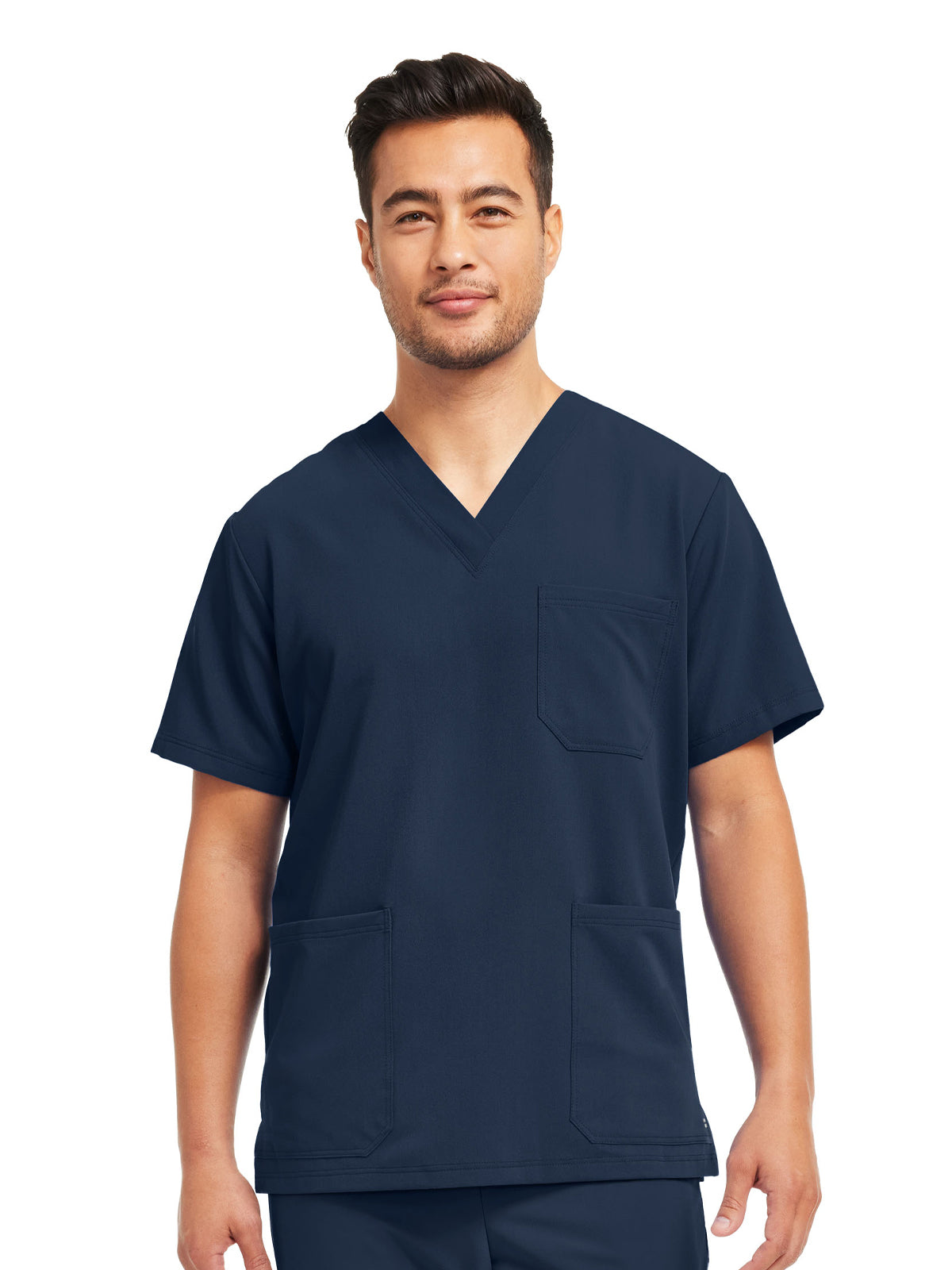 Men's 3-Pocket V-Neck Scrub Top - WT149 - Navy