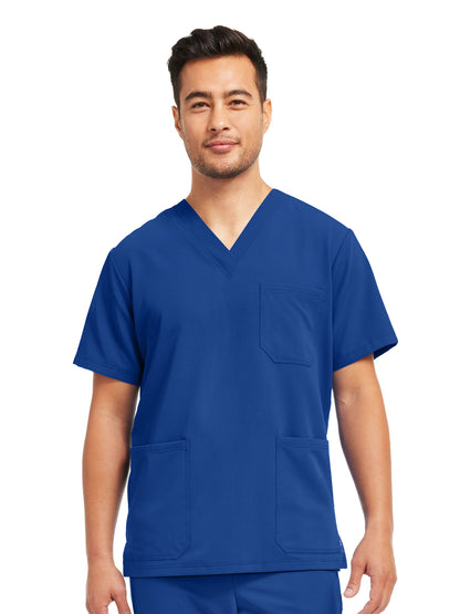 Men's 3-Pocket V-Neck Scrub Top - WT149 - Royal