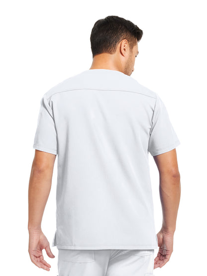 Men's 3-Pocket V-Neck Scrub Top - WT149 - White