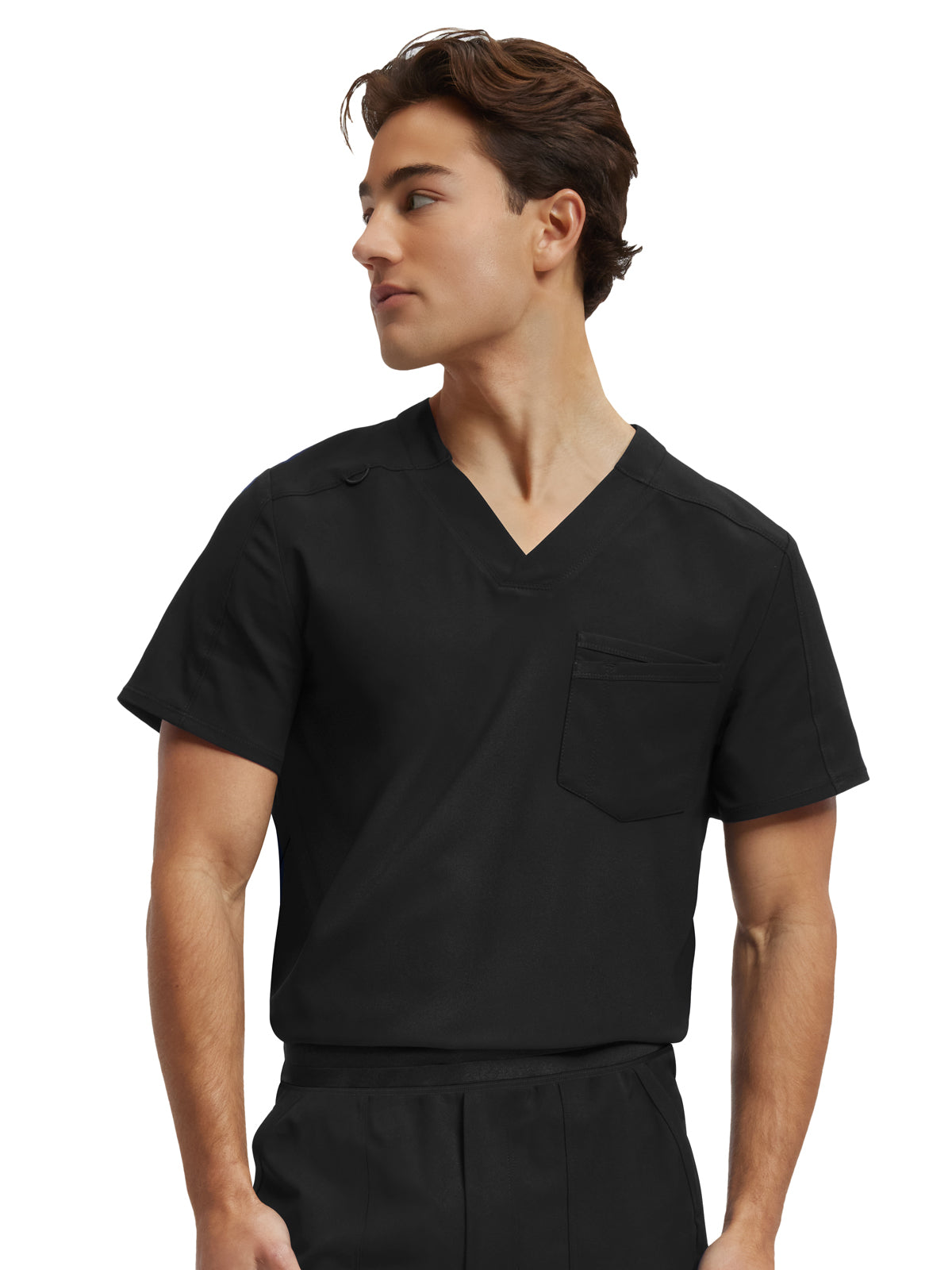 Men's Tuck-In V-Neckline Scrub Top - WT150 - Black