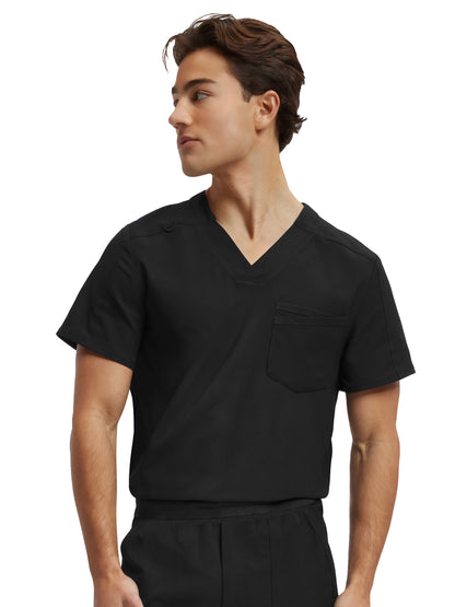 Men's Two-Pocket Tuck-In V-Neckline Top - WT150 - Black