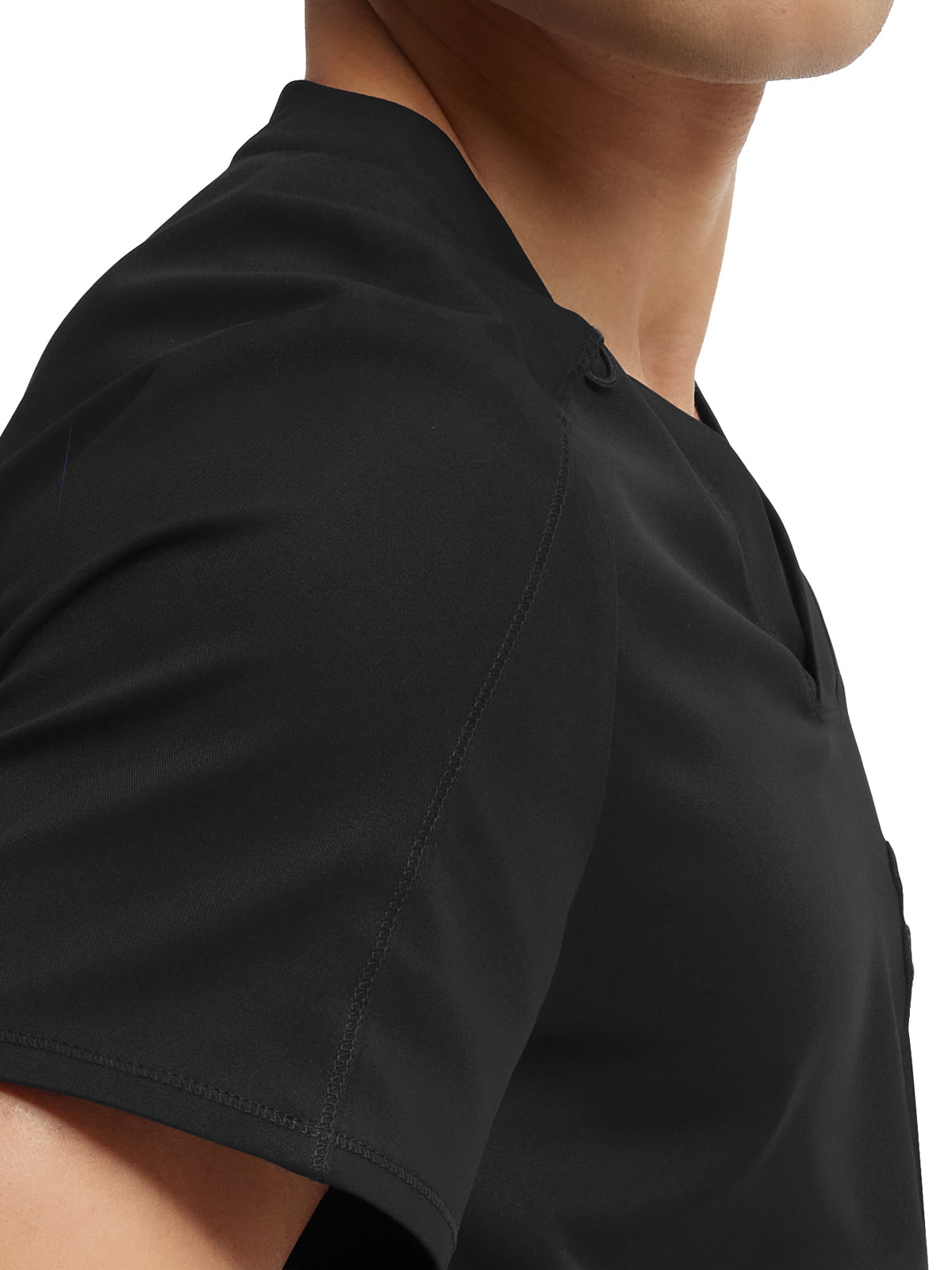 Men's Tuck-In V-Neckline Scrub Top - WT150 - Black