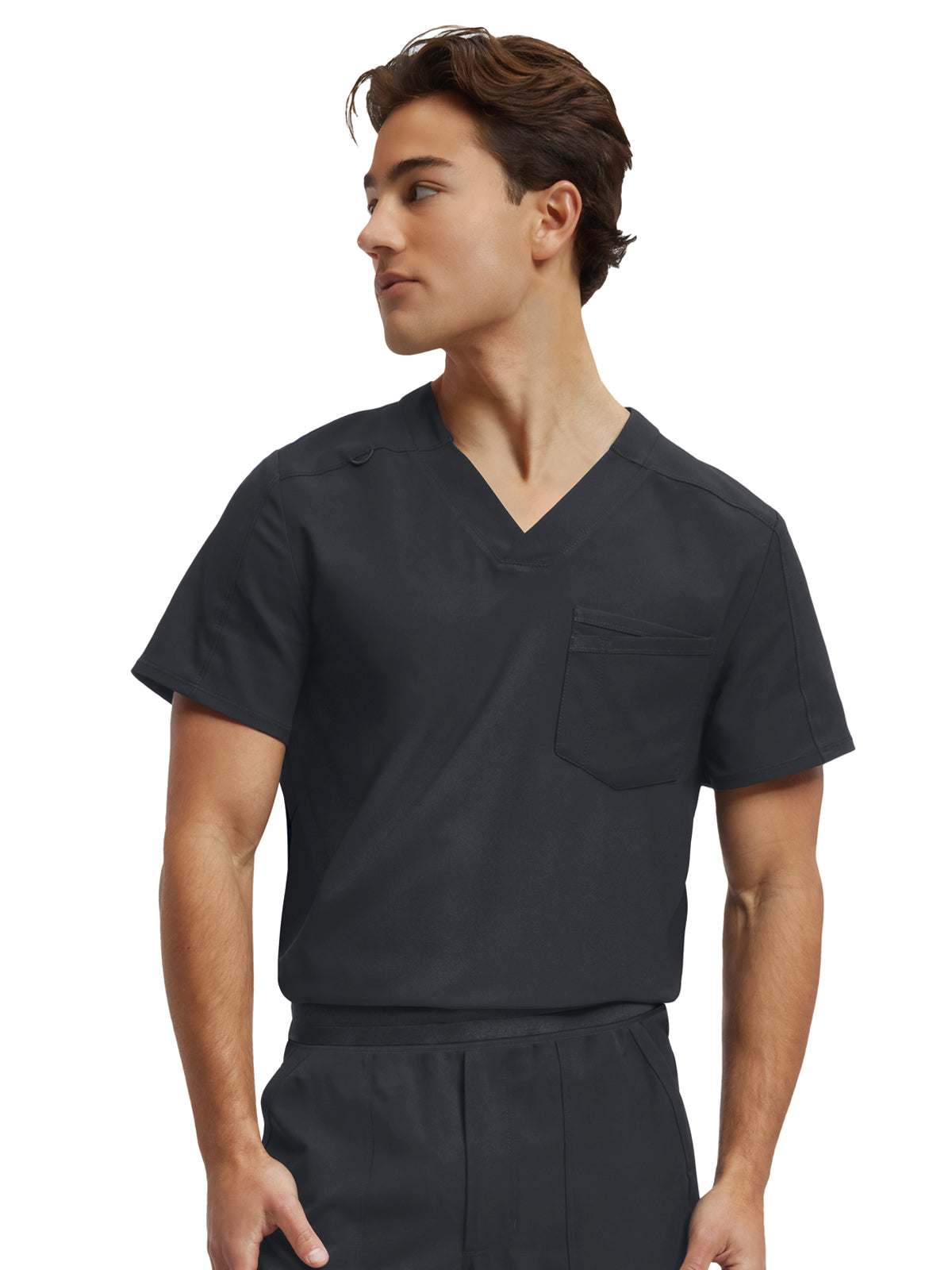 Men's Tuck-In V-Neckline Scrub Top - WT150 - Pewter