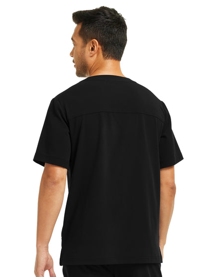 Men's 4-Pocket V-Neck Scrub Top - WT151 - Black