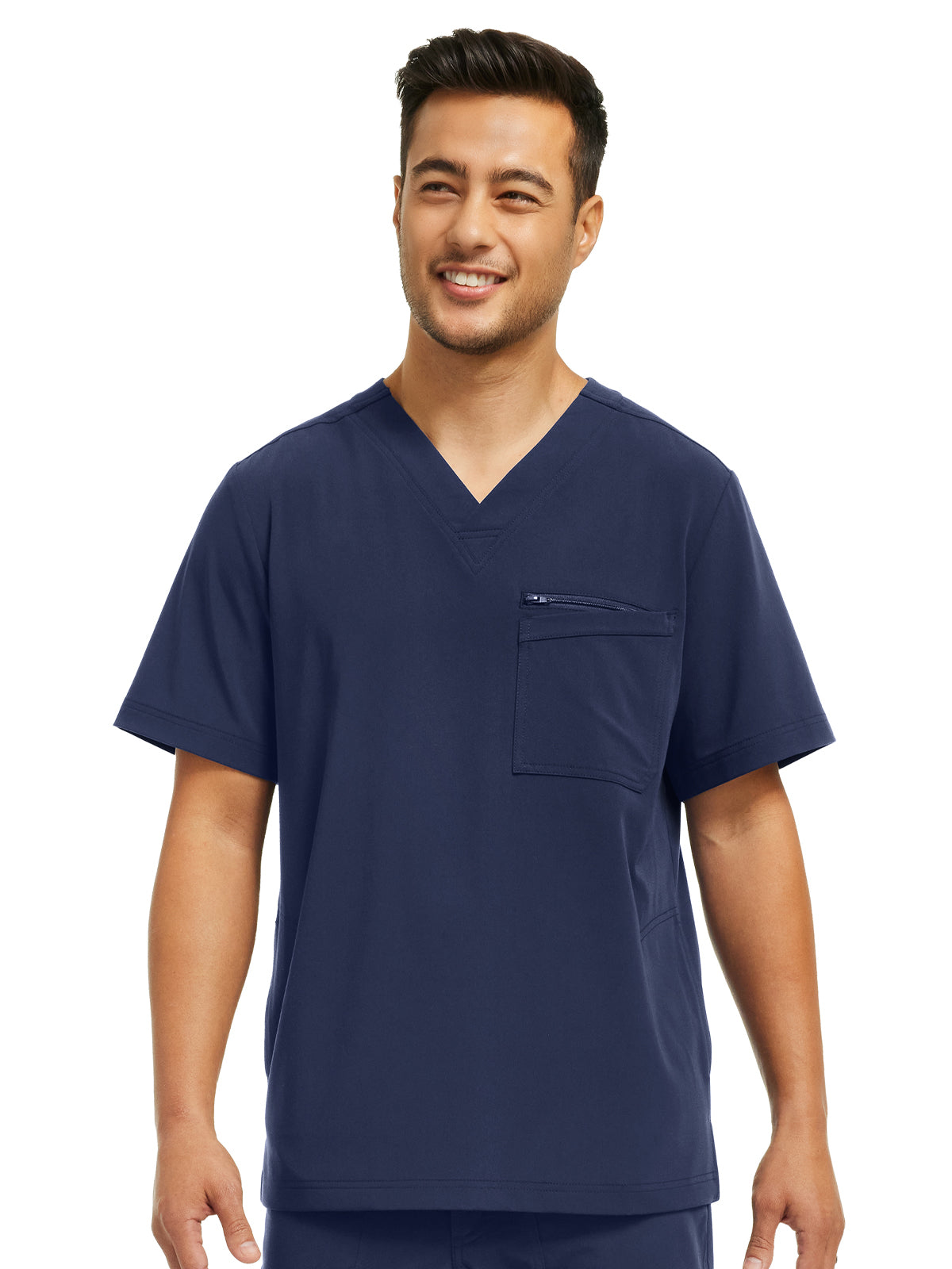 Men's 4-Pocket V-Neck Scrub Top - WT151 - Navy