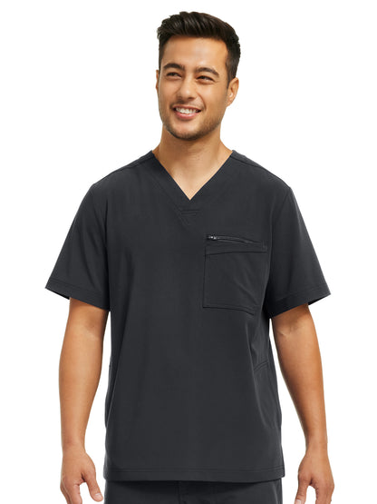 Men's 4-Pocket V-Neck Scrub Top - WT151 - Pewter