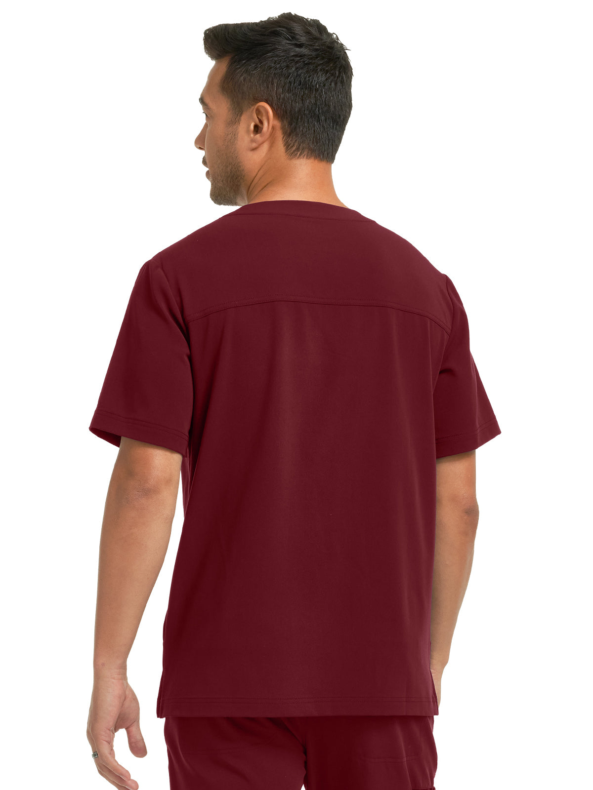 Men's 4-Pocket V-Neck Scrub Top - WT151 - Wine