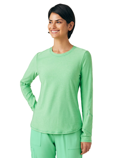 Women's Shirttail Hemline Underscrub Tee - WT311 - Heather Mint Julep