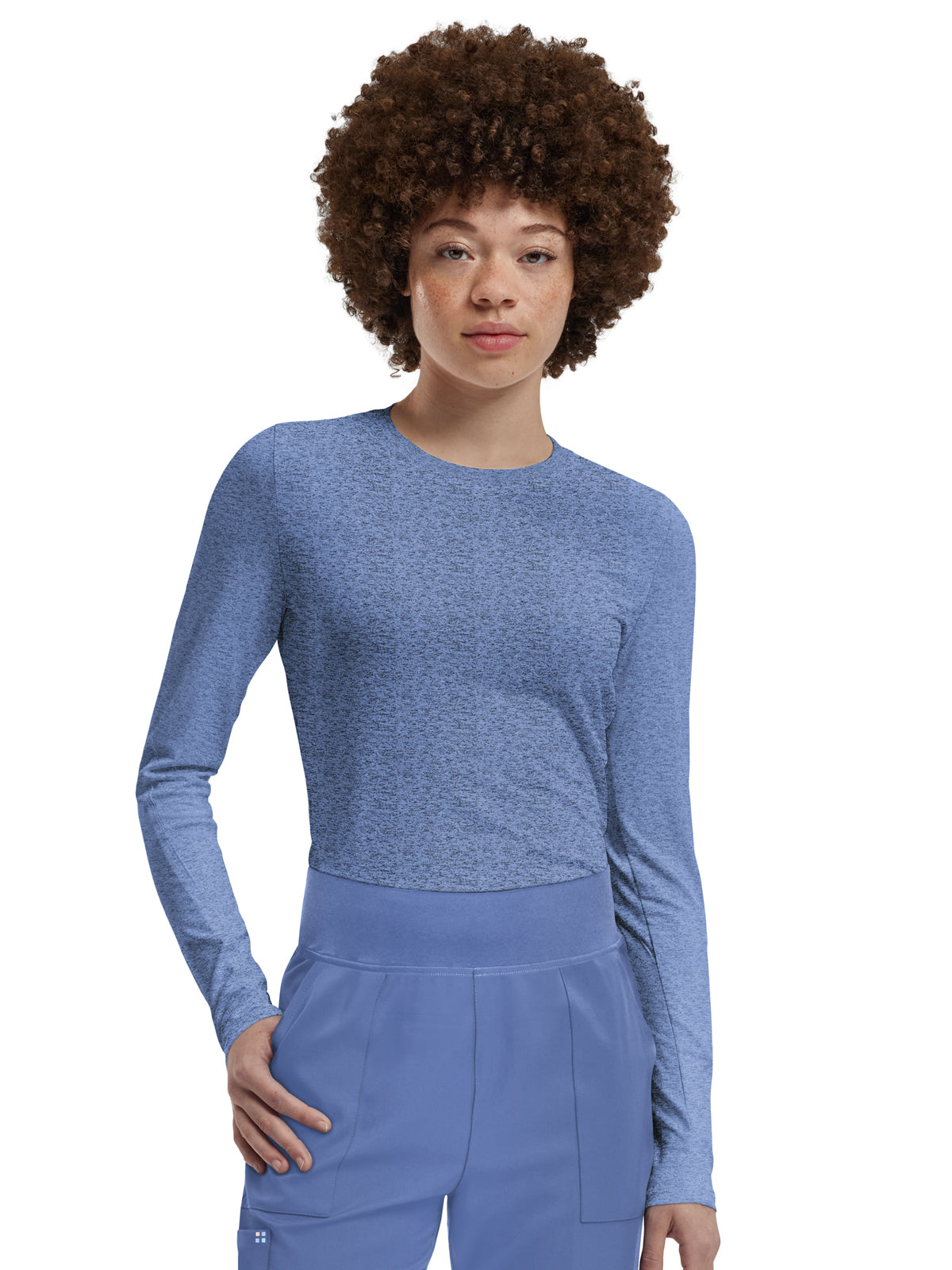Women's Shirttail Hemline Underscrub Tee - WT311 - Heather Ceil