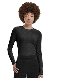 Women's Shirttail Hemline Underscrub Tee - WT311 - Heather Pewter