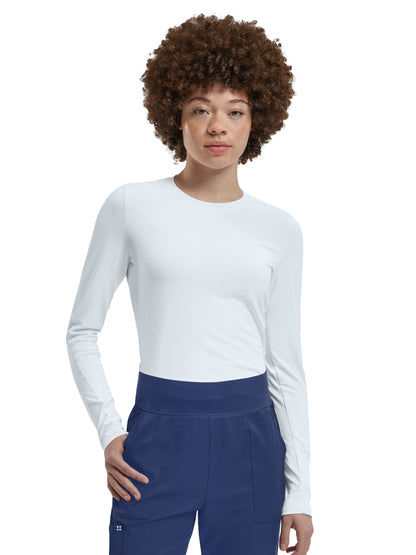 Women's Shirttail Hemline Underscrub Tee - WT311 - White