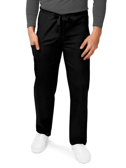 Unisex Natural-Rise Drawstring Tapered Leg Pant - 504 - Black