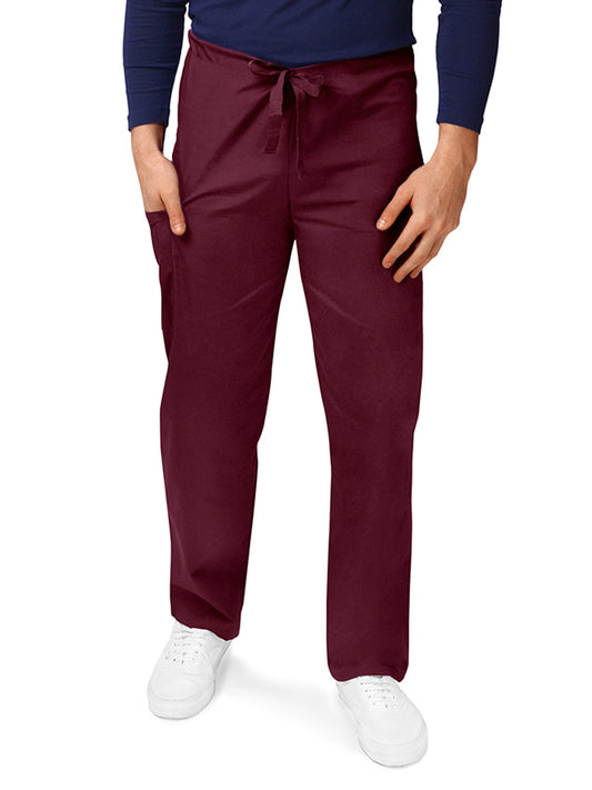 Unisex Natural-Rise Drawstring Tapered Leg Pant - 504 - Burgundy