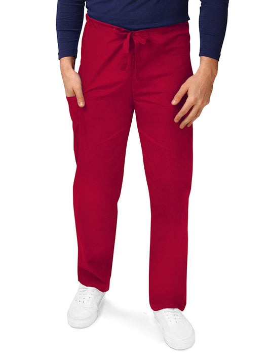 Unisex Natural-Rise Drawstring Tapered Leg Pant - 504 - Red