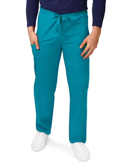 Unisex Natural-Rise Drawstring Tapered Leg Pant - 504 - Teal Blue