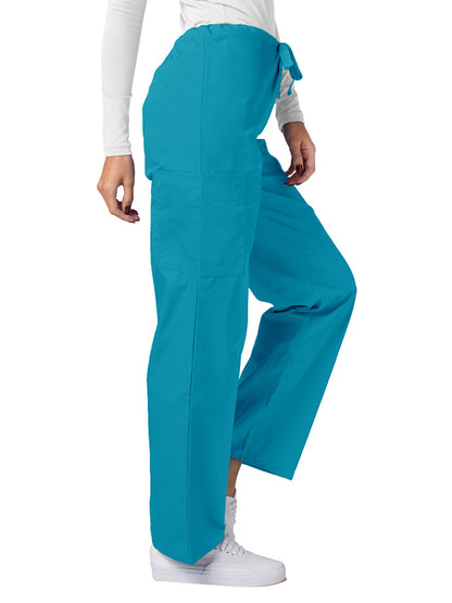 Unisex Natural-Rise Drawstring Tapered Leg Pant - 504 - Teal Blue