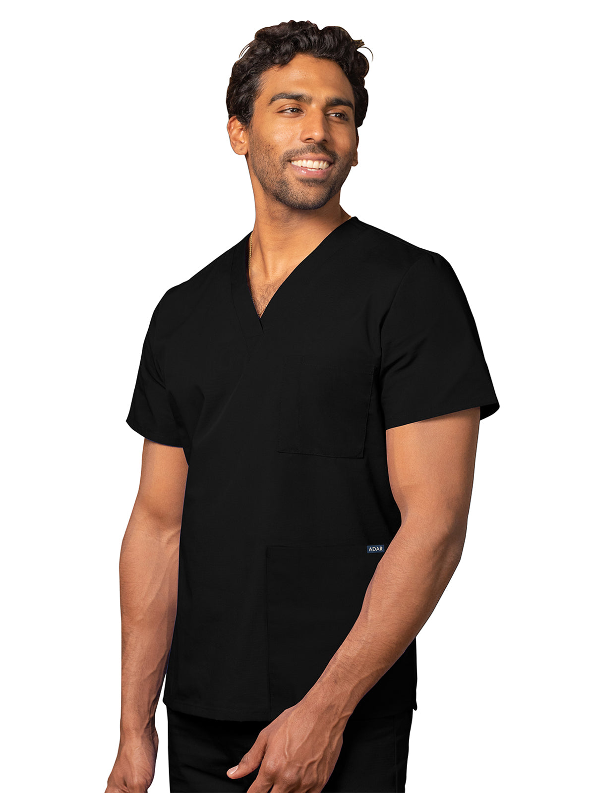 Unisex 3-Pocket V-Neck Top - 601 - Black