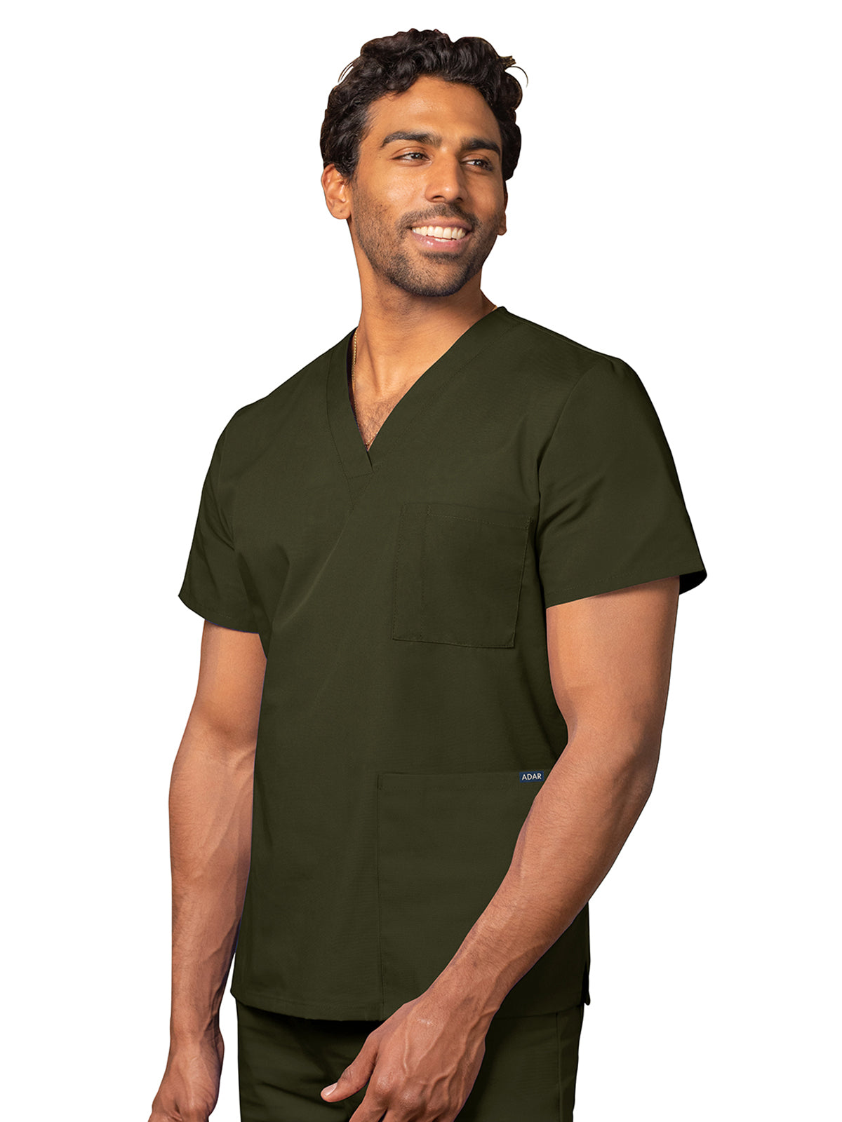 Unisex 3-Pocket V-Neck Top - 601 - Olive