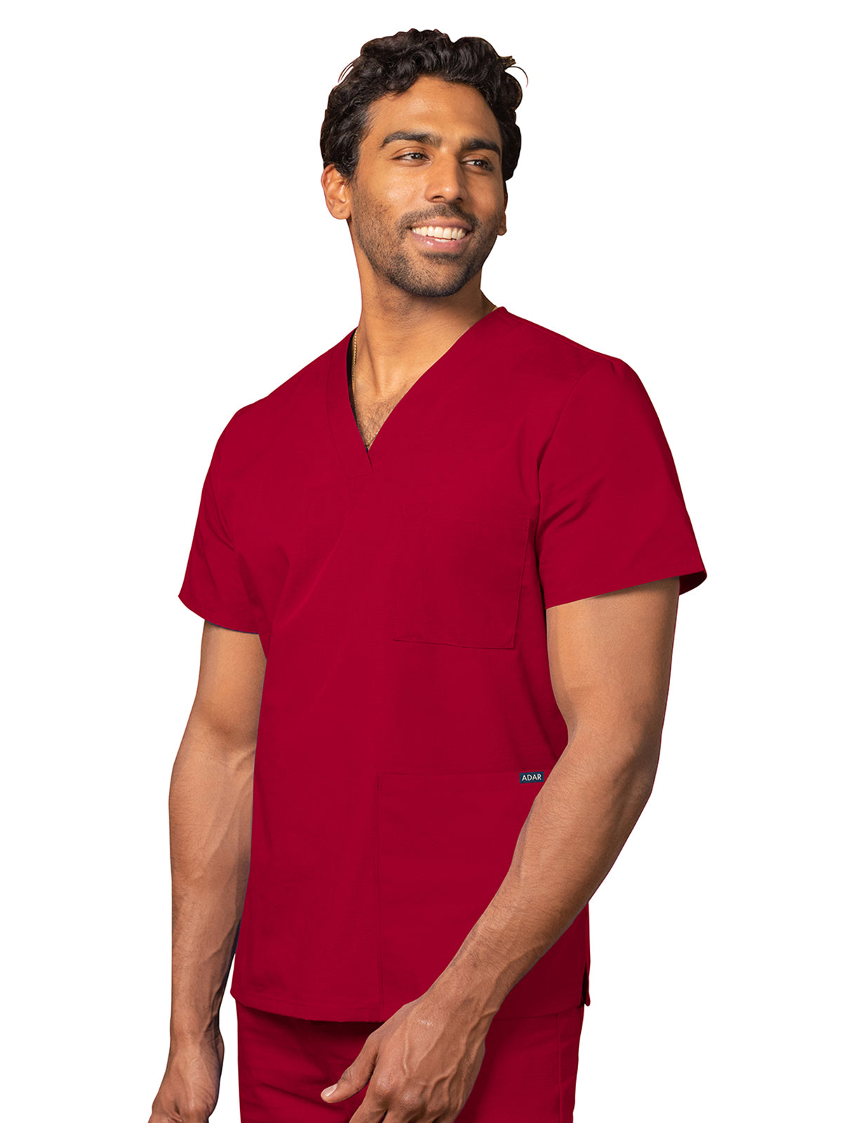 Unisex 3-Pocket V-Neck Top - 601 - Red