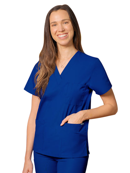 Unisex 3-Pocket V-Neck Top - 601 - Royal Blue