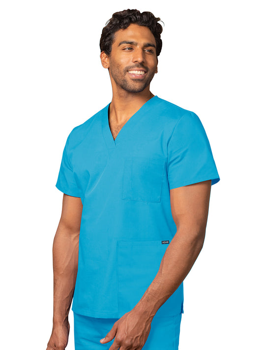 Unisex 3-Pocket V-Neck Top - 601 - Turquoise