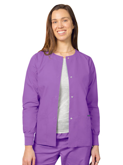 Women's Round Neck Scrub Jacket - 602 - Lavender