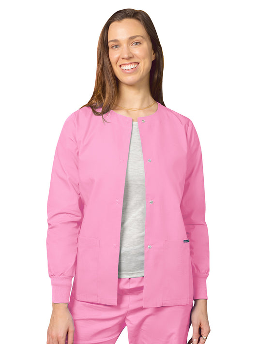 Women's Round Neck Scrub Jacket - 602 - Sherbet