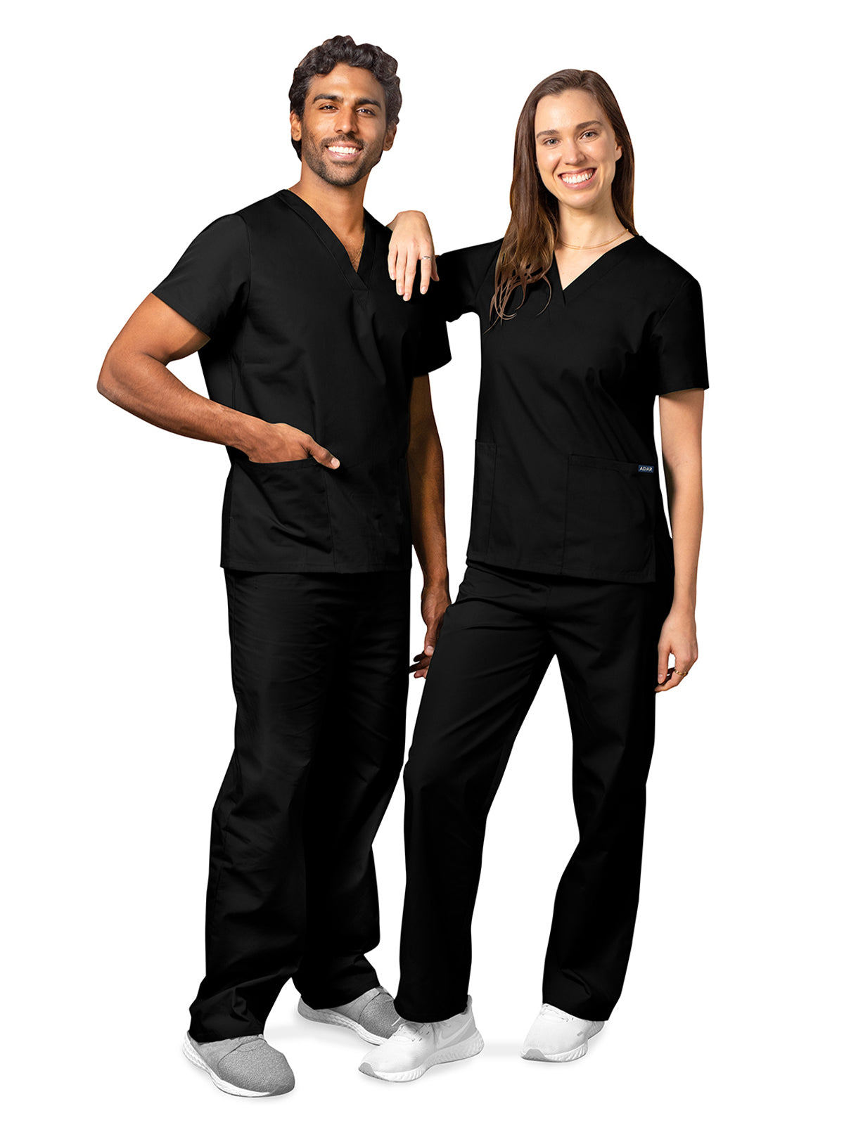 Unisex Drawstring Scrub Set - 701 - Black