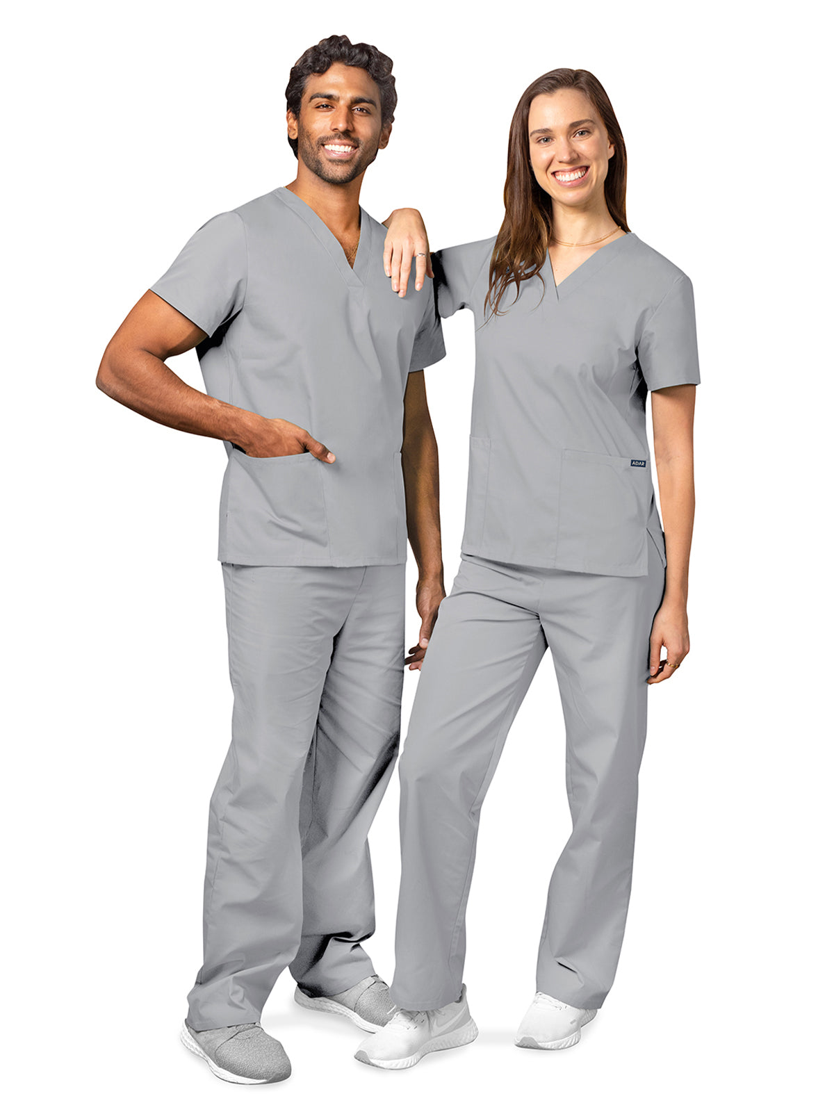 Unisex Drawstring Scrub Set - 701 - Silver Gray