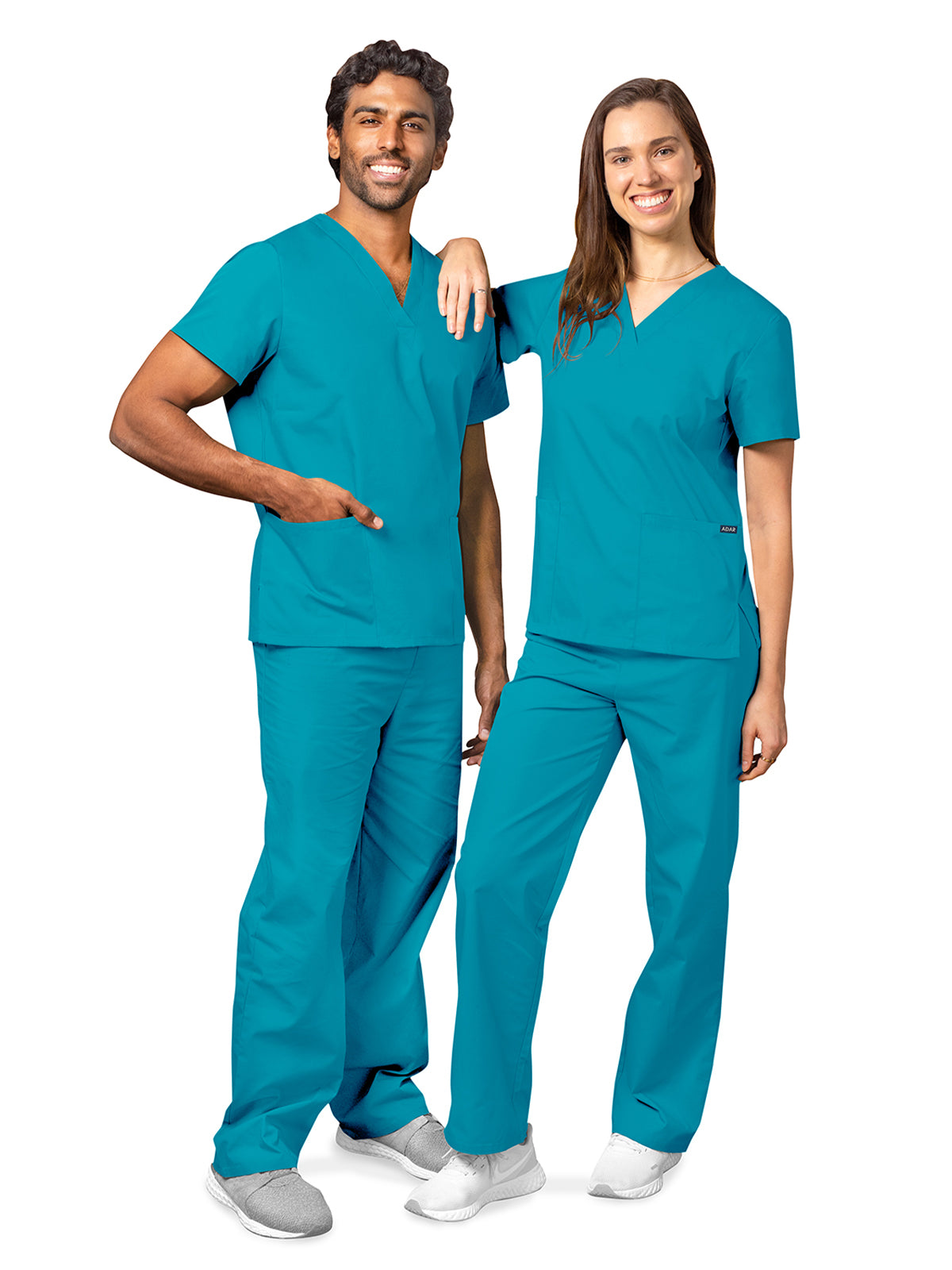 Unisex Drawstring Scrub Set - 701 - Teal Blue