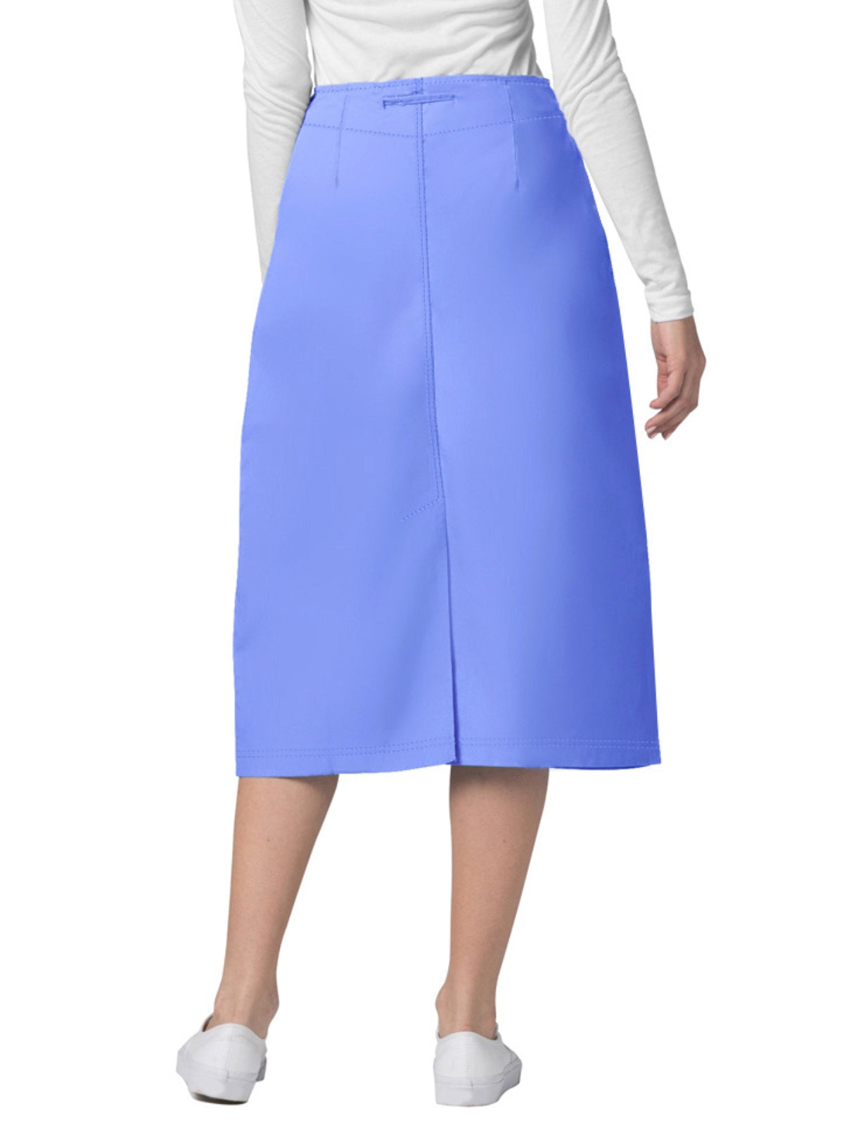 Women's Mid-Calf Length Drawstring Skirt - 707 - Ceil Blue