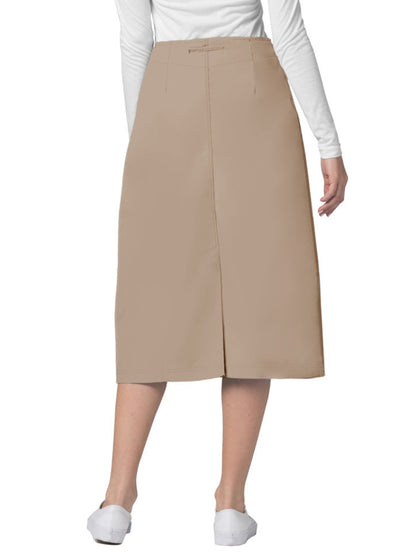 Women's Mid-Calf Length Drawstring Skirt - 707 - Khaki