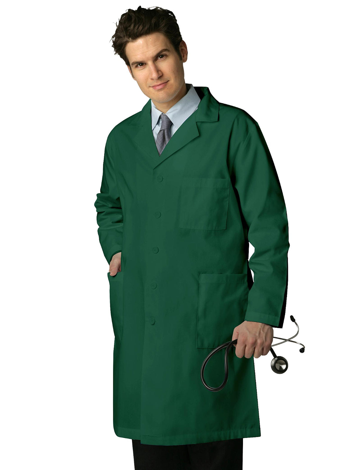 Unisex Five-Pocket 39" Lab Coat - 803 - Hunter Green