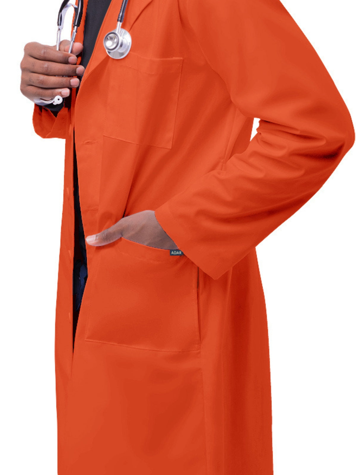 Unisex Five-Pocket 39" Lab Coat - 803 - Mandarin Orange