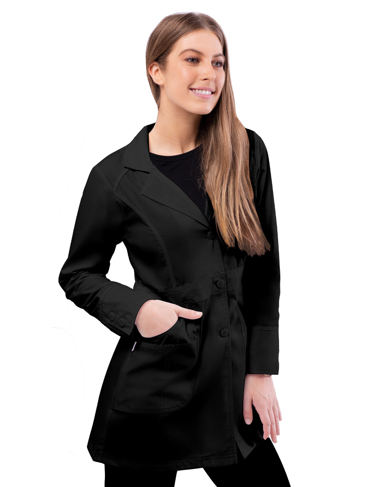 Women's Multi-Pocket 32" Perfection Lab Coat - 811 - Black