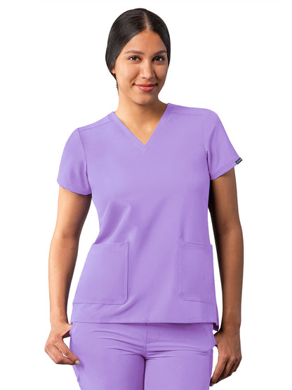 Women's Multi-Pocket V-Neck Top - A6008 - Lavender