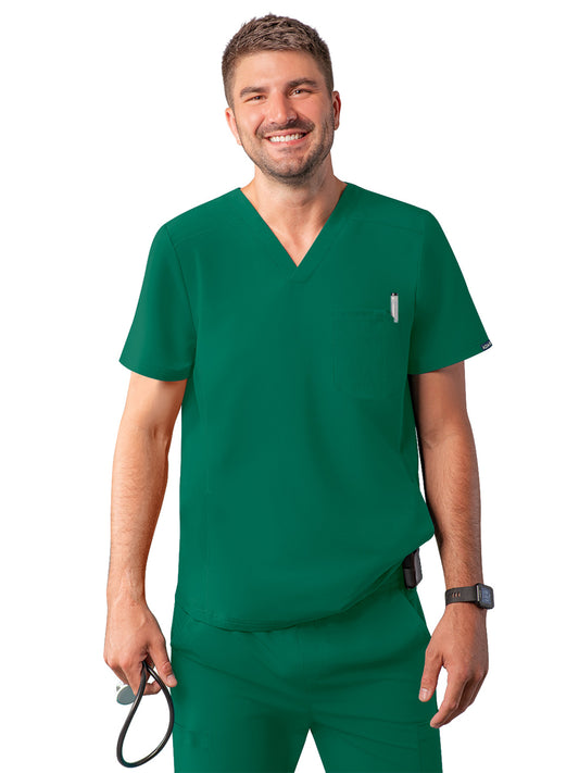 Men's V-Neck Scrub Top - A6010 - Hunter Green