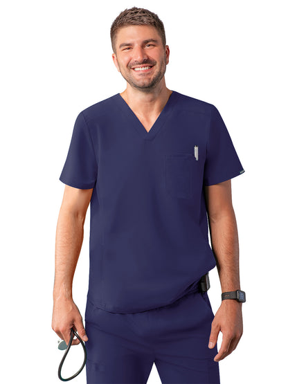 Men's V-Neck Scrub Top - A6010 - Navy