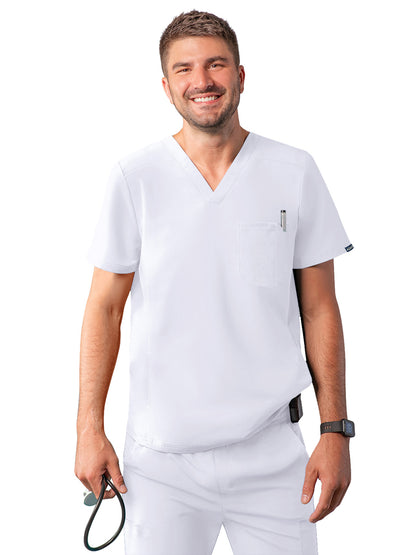 Men's V-Neck Top - A6010 - White