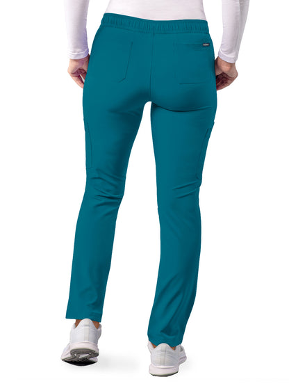 Women's Drawstring Cargo Pant - A6104 - Caribbean Blue