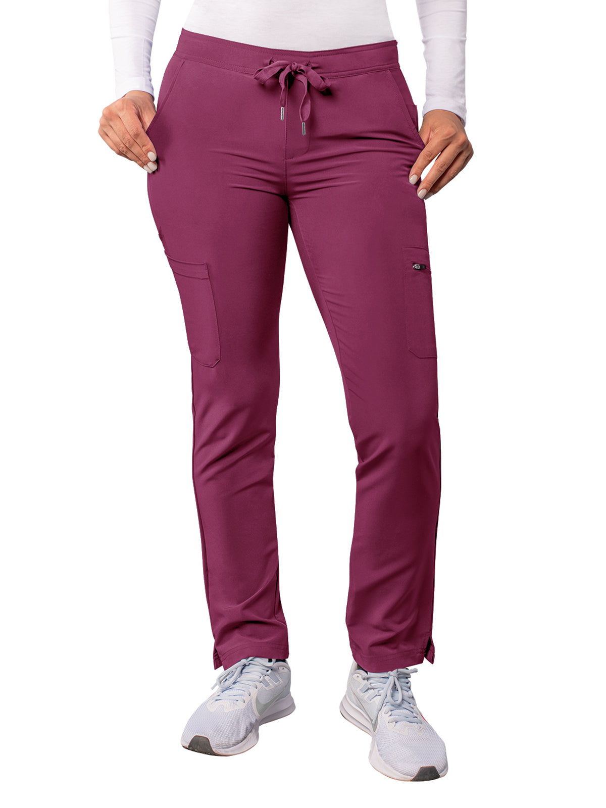 Women's Drawstring Cargo Pant - A6104 - Wine