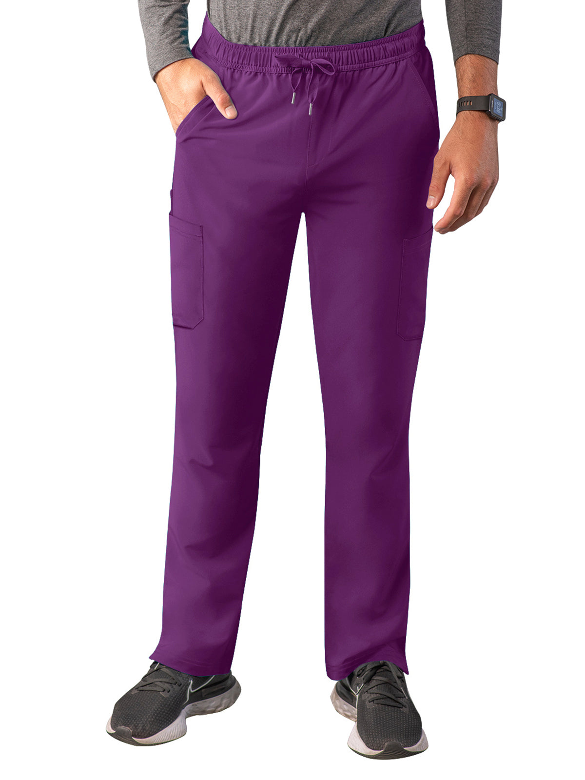 Men's Drawstring Cargo Pant - A6106 - Eggplant