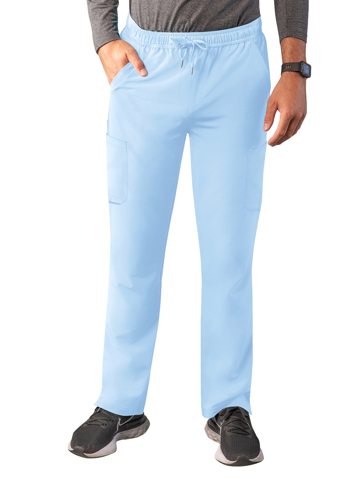 Men's Drawstring Cargo Pant - A6106 - Sky Blue