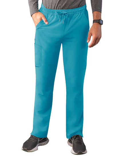 Men's Drawstring Cargo Pant - A6106 - Teal Blue