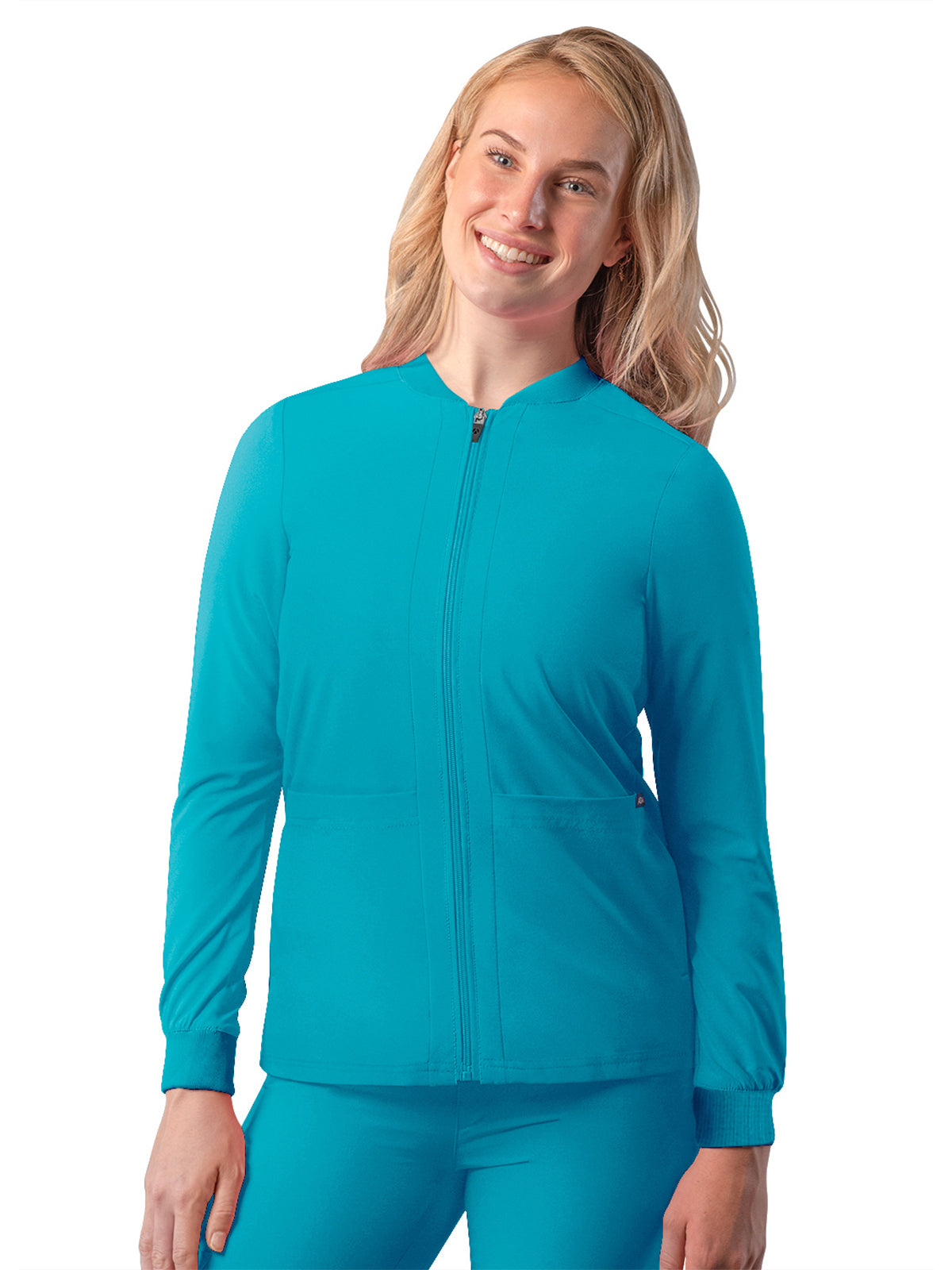 Women's Double Layer Bomber Jacket - A6200 - Teal Blue