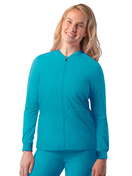 Women's Double Layer Bomber Jacket - A6200 - Teal Blue