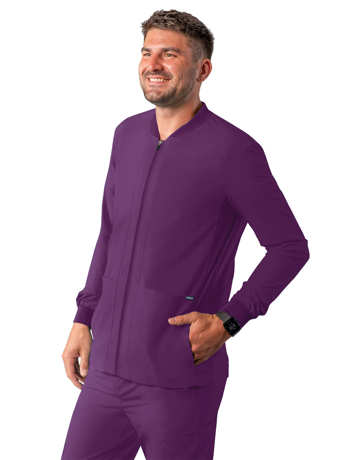 Men's Double Layer Bomber Jacket - A6206 - Eggplant