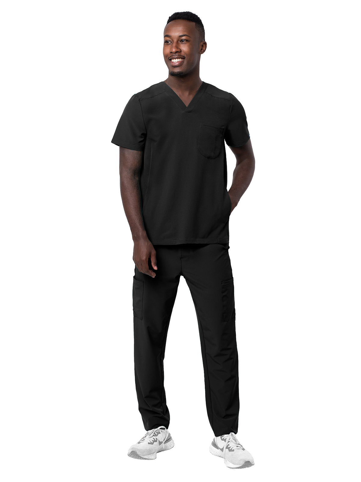 Men's Cargo Scrub Set - A9800 - Black