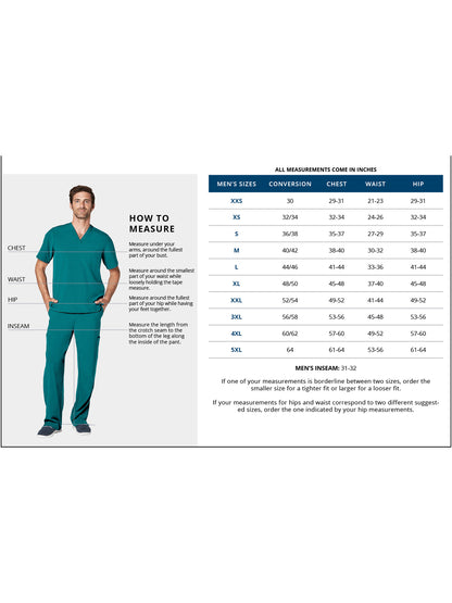 Men's Cargo Scrub Set - A9800 - Teal Blue