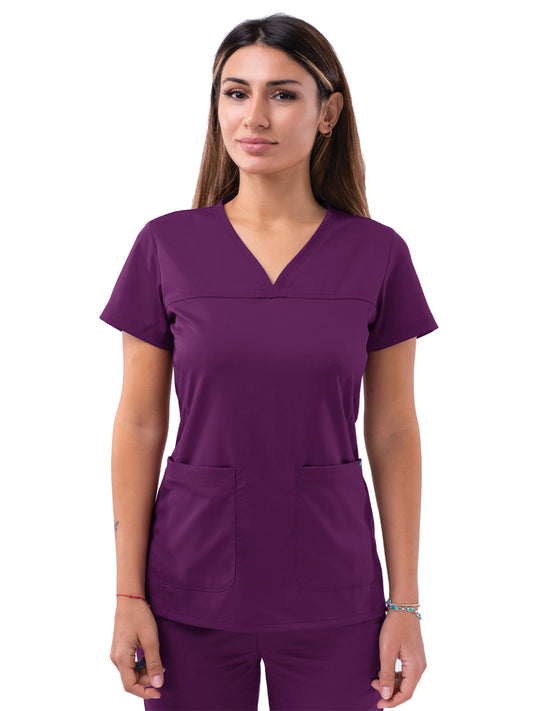 Women's V-Neck Sweetheart Top - P4210 - Eggplant